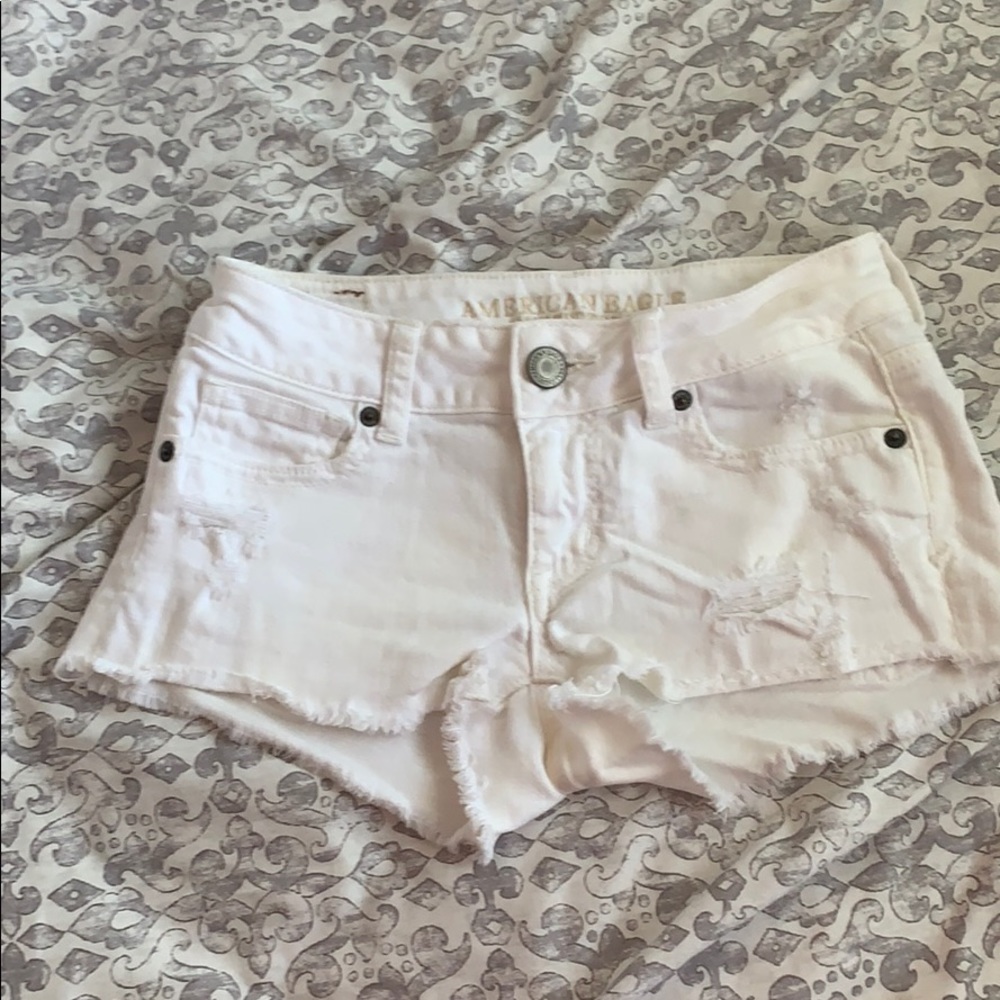 White jean shorts